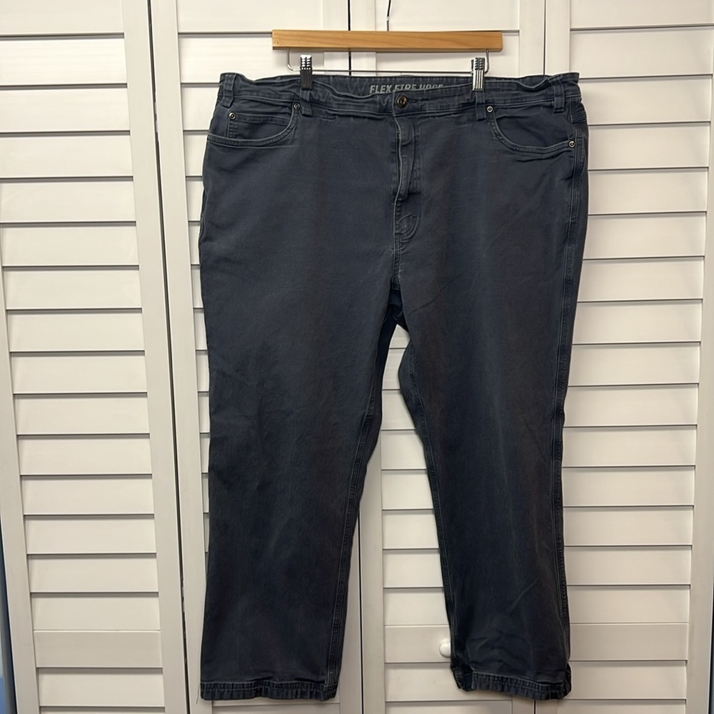 Duluth Trading Co Flex Fire Hose Relaxed Fit Pants Size 46 Washed Blue
